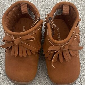 Carter's Tan Moccasin Kids Boots with Fringe